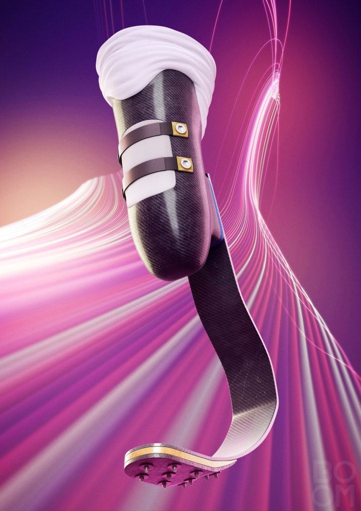 cgi illustration of a prosthetic blade